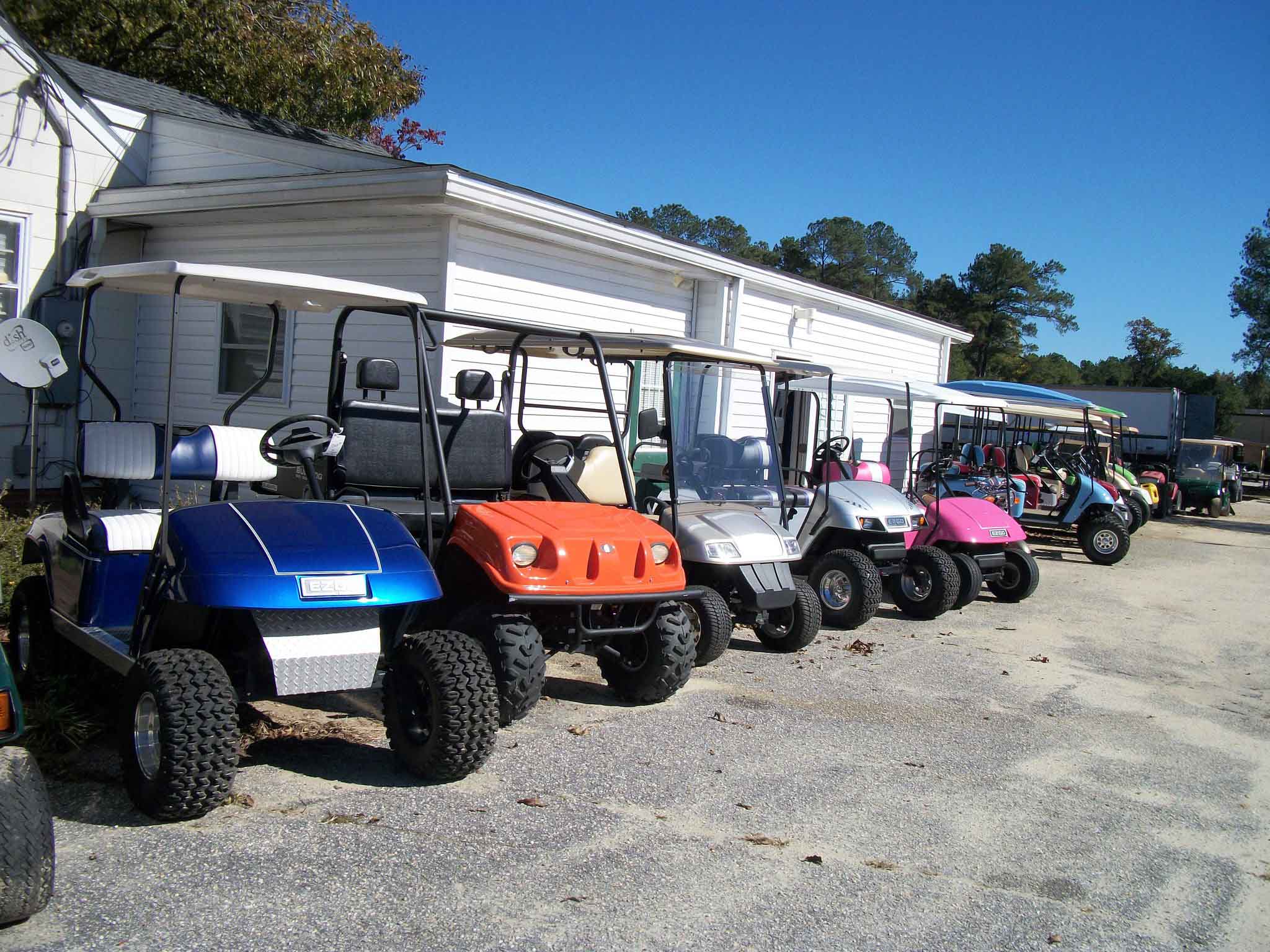 Row of Golf cars