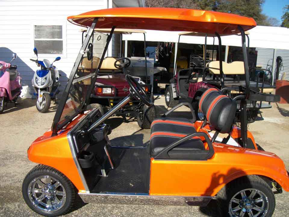 4 Seater Orange Golf Car